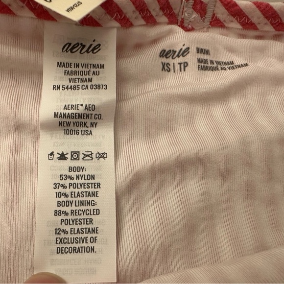 Aerie Red and White Striped Bikini Swim Bottoms Size Small and XS - Picture 3 of 7